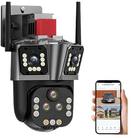 20MP 10K IP Camera 20X Zoom Five Lens Outdoor Wireless Security Camera Smart Home PTZ CCTV Cam 4K Surveillance Cameras for Home Security(10K Camera Add 128G)