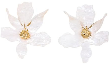 Umimiss Flower Earrings - Acrylic White, Chandelier Design, Nickel Free, Copper Free, Statement Piece, Elegant Floral Design, Versatile Wear, Quality Craftsmanship, Unique Gift Idea, 10382865031