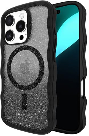 Kate Spade New York iPhone 16 Pro Case - Wavy Nightfall | Compatible with MagSafe - Lightweight Designer Case for iPhone 16 Pro with Anti-Scratch Coating and Wavy Nightfall Design