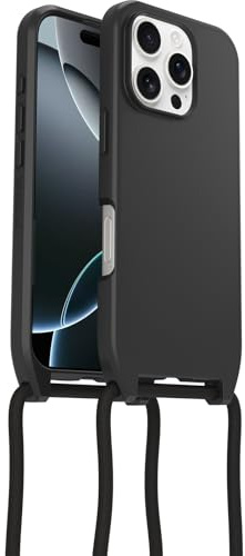 OtterBox React Series Necklace MagSafe Case for iPhone 16 Pro, Ultra-Slim, Protective Case with Adjustable and Detachable Necklace Strap, Tested to Military Standard, Black