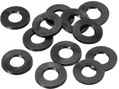 PATIKIL 12pz Rondelle Piatte in Gomma M10, Rondella Piatta 10mm ID x 20mm OD x 3mm Spessore Anello Tenuta Separatore Guarnizione per Tubo Rubinetto Tubo Acqua Bullone Fissaggio, Nero