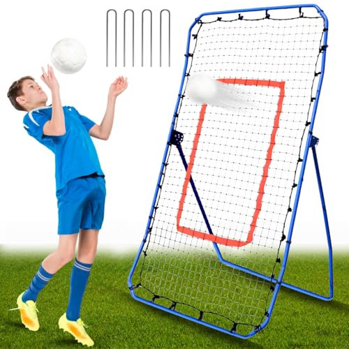 Volleyball Rebounder - Verstellbares 2.1x1.2m Bounce Back Net mit Winkelsteuerung, Tragbarer Trainer zum Servieren, Spiking, Passing & Setting Drills, Perfekt für Volleyball-Übung drinnen & draußen