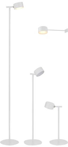Northpoint LED Akku Stehlampe 3-in-1, Dimmbar Höhenverstellbar 120cm | Kabellos mit Akku, als Steh- Wand- & Tischleuchte nutzbar, 3000K Warmweiß, stufenlos dimmbar, magnetisches Kugelgelenk, Weiß