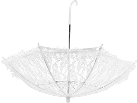 SOIMISS Braut-spitzenschirm Für Jungen Und Mädchen Bühnenauftritte Weißes Dekoratives Requisit Stabiles Bühnenschirm-requisit Für Party-fotoshootings