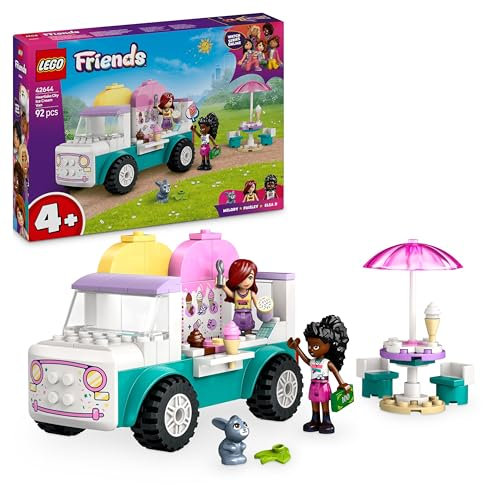 LEGO Friends Le Camion de Glaces de Heartlake City - Jouet de Construction pour Jeunes Enfants, Filles et garçons dès 4 Ans - Stand de Cornets glacés - Inclut 2 Mini-poupées et Un Lapin 42644