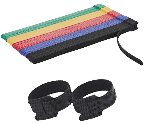 NBTORCH 100 Pcs 10-Inch Heavy-Duty Self-Fastening Cable Ties - Durable, Reusable Straps for Wire Organization, Ideal for Home, Office, Garage, and Outdoor Use