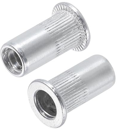 QUARKZMAN #6-32 Rivet Nuts Alliage d'Aluminium Tête Plate Filetée Insert Nut 40Pcs