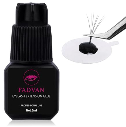 Pegamento de Pestañas Hipoalergénico Instantáneo de Secado Rápido para Pestañas Postizas, Pegamento de Pestañas Eyelash Glue 5ml FADVAN