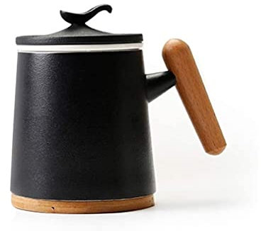 MEIZHITU Taza De Leche De Café Tazas De Té De Cerámica con Filtros Taza De Café De Porcelana Taza De Té Taza De Bebida Multifuncional De 400 Ml para Uso Diario(B)