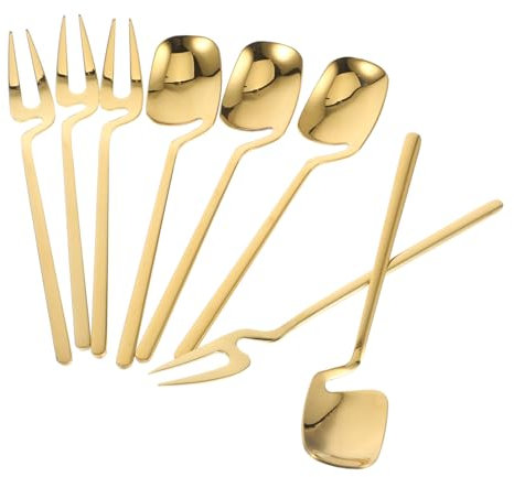 FUNNETOYU 1juego Cucharas y Tenedores Inoxidable Utensilios Colgantes Para Postres Aperitivos y Cócteles Spoons y Forks Para