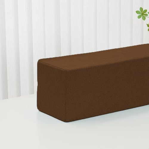 Individuelles Sofa-Armlehnenkissen, Kopfteilkissen, waschbar, Nackenstützkissen, rechteckiger Bettlückenfüller für Matratze, geschlossene Lückenkissen mit Reißverschluss (80 x 20 x 20 cm, Braun)