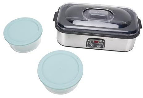 Riuulity 2L Máquina de Fabricante de Yogurt Automático, con Control de Temperatura, Diseño de Acero Inoxidable, para Negocios en Casa (EU Enchufe 220V)