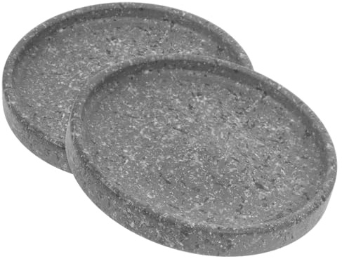 BESTonZON 2 Pièces Plateau pour Pot de Fleur Céramique Base Robuste Antidérapante pour et sous Pot Extérieur et Durable Couleur Pierre