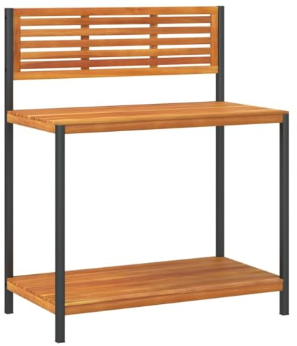 Homvdxl Pflanztisch für den Garten, 2 Ebenen, Gartenarbeitsplatz, Pflanztisch für den Außenbereich, für Terrassen, Innenhöfe, Holzarbeitsstation, 90 x 50 x 110 cm