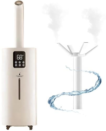 Air Humidifier, 25L Humidifier for Bedroom with Four-Jet Nozzle and 2000ml Heavy Fog Volume, Two Kinds Fogs, Whole House Industrial Humidifier for Home School Office Commercial Plants