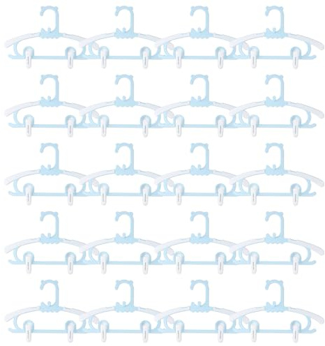 20 Pezzi Regolabili e Antiscivolo Appendiabiti per Bambini Vestiti, Appendini Impilabili in Plastica per BAmbini con Gancio, Salvaspazio Grucce per Neonati, Appendiabiti Bambini Plastica per Vestiti