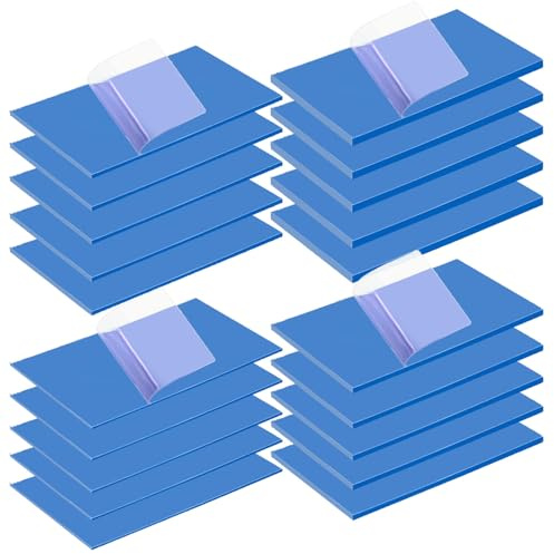 CenryKay 20PCS 40x80mm Heat Resistant Silicone Thermal Pads for Laptop Heatsink CPU GPU SSD LED Cooler 0.5mm/1mm/1.5mm/2mm Thickness（5PCS/Each）