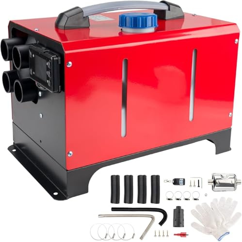 Riscaldatore d'aria diesel da 12 V e 5 kW, riscaldatore da parcheggio tutto in uno con display LCD e telecomando, silenziatore a riscaldamento rapido a 4 fori per auto, camion, SUV, camper, camper,