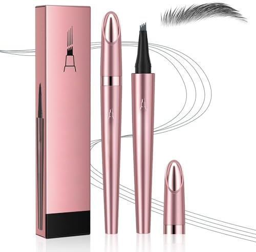 Augenbrauenstift Wasserfest, 2025 Neu Augenbrauenstift 4 Gabelspitze, Augenbrauen Stift Natürliches Make up, für Einsteiger und Profis Eyebrow Pencil (Hellbraun)
