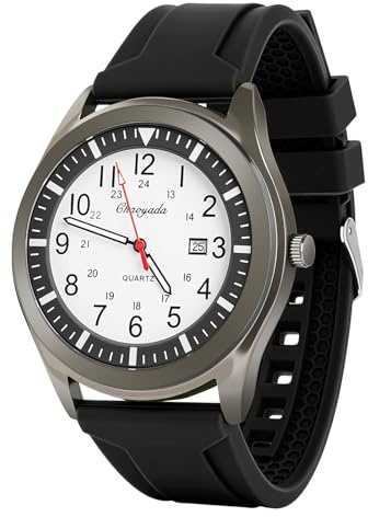APXEL Uhren Herren Armbanduhr Quarzuhr, Auto-Kalender Herren Uhr mit Armband Datum Leuchtende Uhren, 45MM Militär Business Sport Tactical Armee Uhren für Männer Geschenke