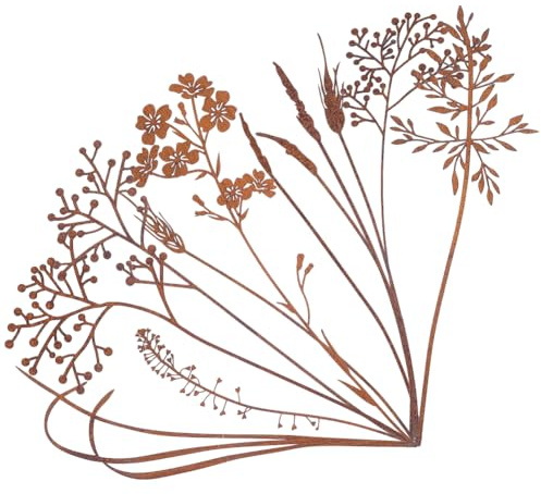 WADORN 12 Styles Garden Stakes Metal Flowers for Outside, Decorative Metal Flowers Plants Stakes Rustic Rusty Floral Stake for Yard Art Garden Patio Backyard Lawn Walkway Pots Decors