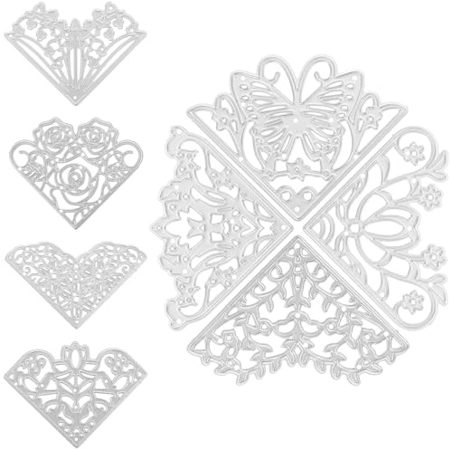 CALLARON 8 Stück Stanzformen aus Kohlenstoffstahl Relief schablonen für Scrapbooking und Kartenherstellung Metall Stanzteile für Selbstgemacht Bastelmaterial