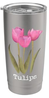 Tulipanes Tulipanes Tulipanes Vaso térmico de acero inoxidable de doble pared