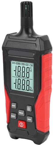 Fdit Thermomètre-hygromètre Numérique Portable avec Rétroéclairage LCD MIN Conservation des Données pour Capteur GXHTC3 Précis, échantillonnage 8 Fois par Seconde