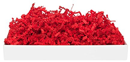 SizzlePak 029, Feuerrot, rotes Füllmaterial und Polsterpapier zum Füllen, Polstern, Ausstopfen, Dekorieren von Geschenk-Verpackungen, Deko - 1 kg