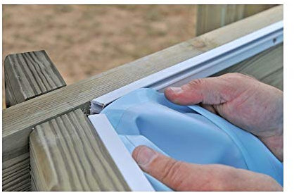 GRE F790053C - Revestimiento para piscinas de madera ovaladas, 620 x 395 x 127 cm, grosor 60/100 (piscina Camomille)