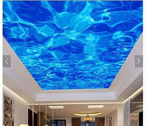 HGFHGD 3D Decke tapete blau Traum sprühfarbe Wohnzimmer Decke Wand Kunst Dekoration Decke Hintergrund wandbild wandaufkleber