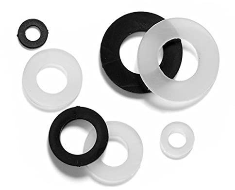 M2 M2.5 M3 M4 M5 M6 M8 M10 M12 M14 M16 M18 M20 weiß schwarz Nylon Kunststoff flach Unterlegscheibe Plane Abstandshalter Isolierung Dichtungsring M12 x 24 x 1 (50 Stück), weiß
