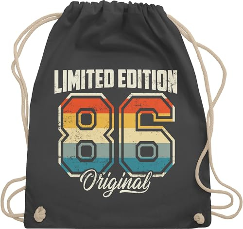 Turnbeutel Rucksack - 40. - Limited Edition 1986 Original I Vierzigster Geburtstag I 40 Geburtstag - Unisize - Dunkelgrau - geschenkideen für frauen ab geschenkideen+für+frauen+ab+40 40er 1984
