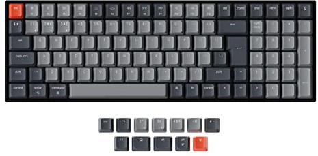 Keychron K4 Wireless Mechanical Gaming Keyboard with White LED Backlight/Gateron Brown Switch/Wired USB C/96% ISO-UK-Layout, 100 Keys Bluetooth Computer Keyboard for Mac Windows PC Gamer - Version 2