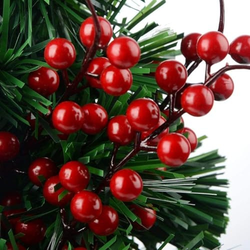 Webelkart® 100 bacche di agrifoglio artificiali rosse di alta qualità per decorazioni natalizie per ghirlande natalizie, forniture artigianali, decorazioni floreali per albero di Natale, decorazioni