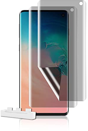 MiRowy 2 Stück Privacy Schutzfolie Kompatibel mit Samsung Galaxy S10, TPU Privatsphäre Displayschutzfolie mit Installationswerkzeug, Kratzfest Sichtschutzfolie für Samsung Galaxy S10