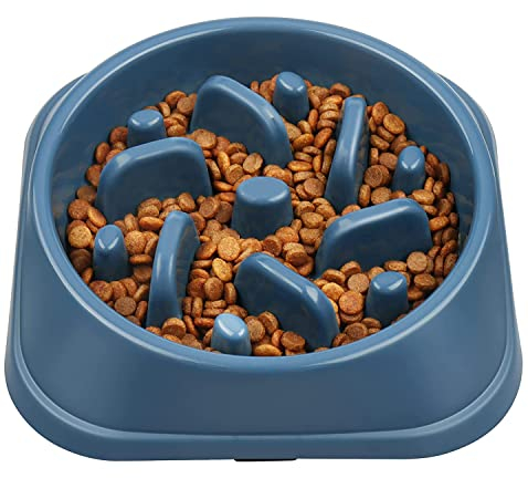 MILIWAN Ciotola per Cani Anti Ingozzamento Ciotola Cane per Lenta Assunzione del Cibo per Animali Domestici, Slow-Eating Bowl per Cani e Gatti (Blu Scuro)