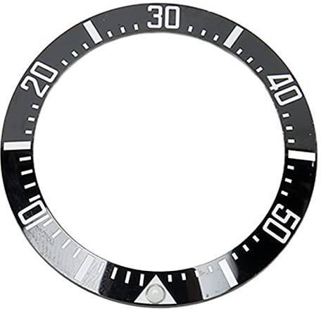 Anillo de Bisel de Reloj, Accesorio de Repuesto de 40 Mm, Cuenta Luminosa Suave, Inserto de Bisel de Moda para Relojero en Casa (Caracteres Blancos Dorso Negro)