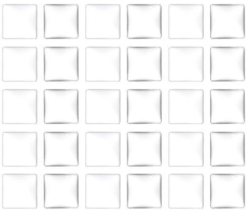 PATIKIL Transparent Glass Cabochons, 40Pcs 20x20mm Square Glass Dome Tiles for Photo Pendant Jewelry Making, Clear