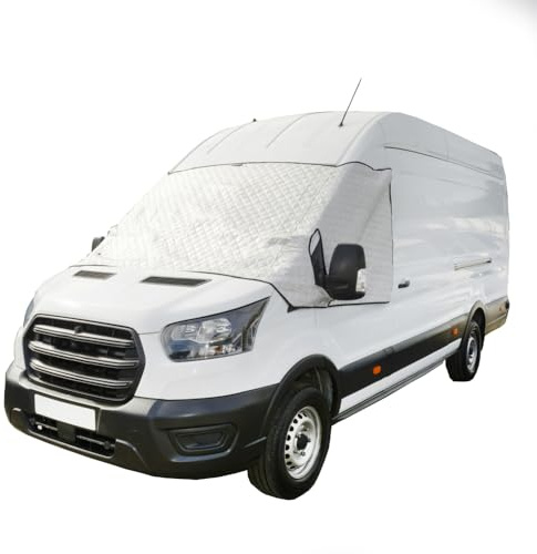 UK Custom Covers Passend für Ford Transit Van MK8 (ab 2014) Thermo-Windschutzscheiben-Wrap-Abdeckung Silber - TSW907SILVERAD3