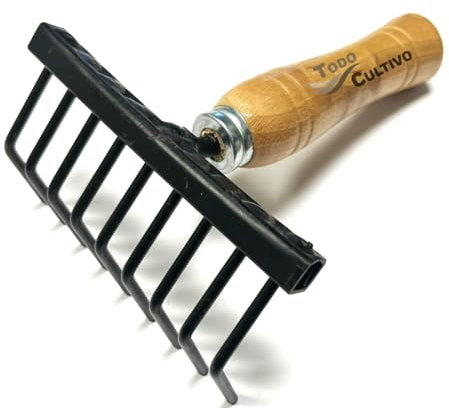 Rastrello metallico per mungitura o raccolta di olive o piccoli frutti. 9 denti.
