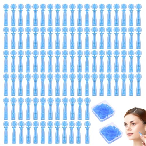 100 Pezzi Strumenti per la Rimozione di Punti Neri,Aghi Professionali Monouso per Brufoli Togli Comedoni e Punti Neri,Adatto per Utensili Domestici,Saloni di Bellezza,Ecc (Blu)