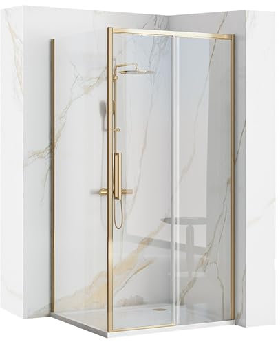 REA CABINA DE DUCHA RAPID SLIDE 130 X 80 X 195 CM CABINA DE DUCHA RECTANGULAR (DORADO)