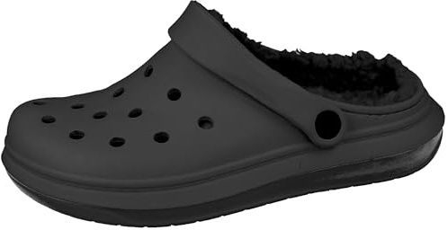 Yinka Shoes Ladies Fleece Lined Dual-Strap Clogs Black 7