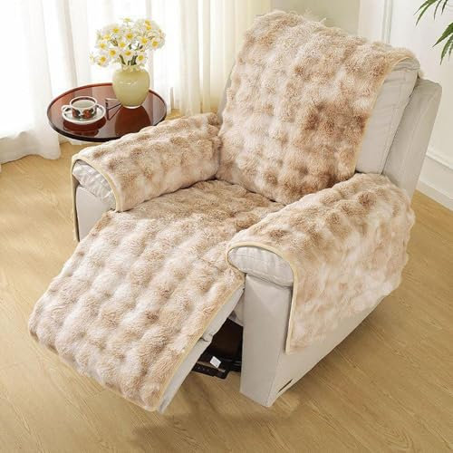 NIKSHI Sofa Armlehnenbezüge, Sesselschoner Sesselauflage, Fernsehsessel Schutzbezug Anti-Rutsch, Block Angeschlossene Sofamatte für Zuhause mit Kindern und Haustieren Hund, Khaki