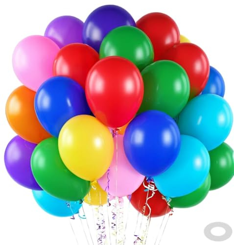 Luftballons Bunt,100 Stück Bunte Luftballons,10 Zoll Latex Luftballons Geburtstag,Bunt Luftballons,Luftballon Partydeko Geburtstags Hochzeits Festival Jahrestag Deko