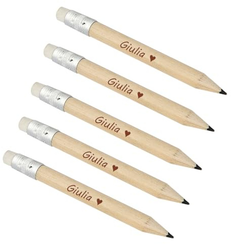 Giomel Mini Matite con Gomma per Bambini Prescolare, 10cm, 100 Pezzi