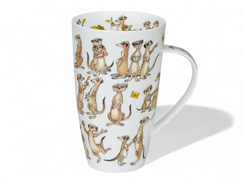 Dunoon Becher Henley Meerkat Mob Erdmännchen 600 ml Bone China Kaffeetasse 15 cm Teetasse Kaffeetasse 0,6l Hochwertige Porzellantasse Elegantes modernes Design Spülmaschinenfest Geschenk
