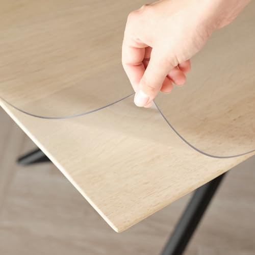 Trente Pellicola per tavolo 60 x 60 cm - spessore 2 mm - protezione per tavolo con bordi smussati, tovaglia trasparente, rettangolare, dimensioni a scelta, pellicola protettiva, lavabile
