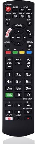 Universal Remote Control Compatible with Panasonic Plasma Viera Smart LCD LED 3D HD TV | No Setup Required Remote Control with Buttons for NETFLX and MY APP